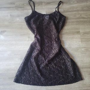 vintage carnival black lace slip dress